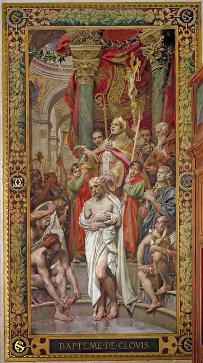 The Baptism of Clovis I in 496 BC, from the Right Transept by Joseph Paul Blanc